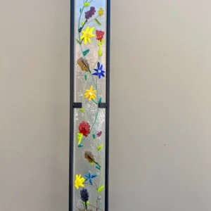 Large Floral Garden Stake - Fused Glass