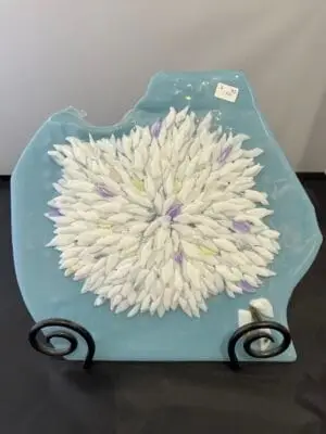 Light Blue Modern Flower Wall Piece