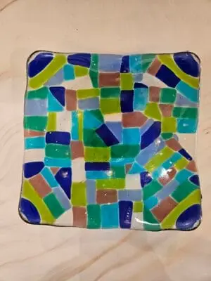 "Patchy Seas" Mosaic-Style Bowl 9" x 9" - Image 2