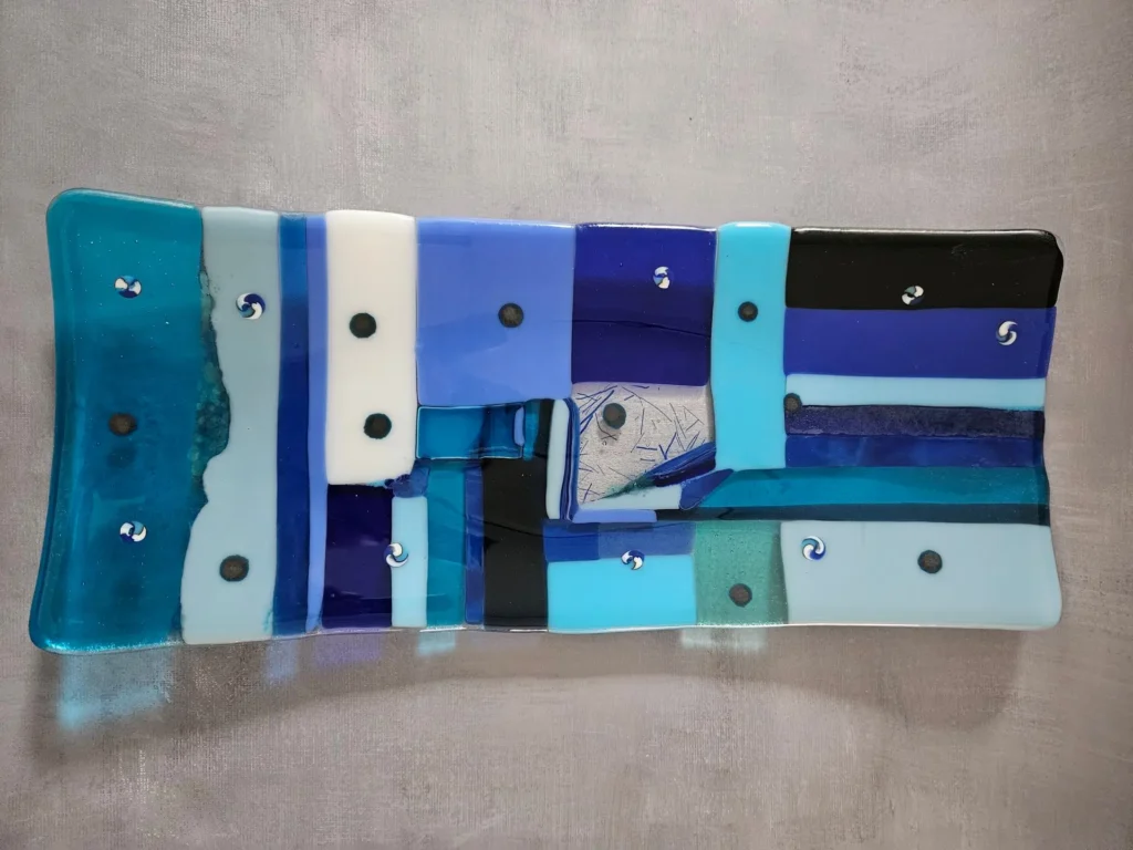 "Blue Rhythms" Tray 14" x 6" - Image 3