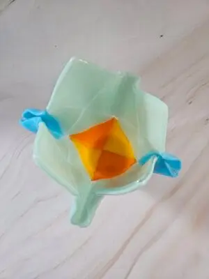 "Aquamarine Pinwheel" 8" x 8" x 6" Candle Holder - Image 3