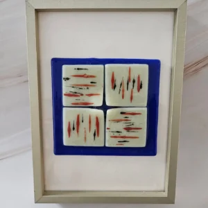 “Electric Impressions” Framed Art 5-1/2″ x 7-1/2″ - Fused Glass