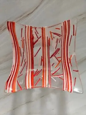 "Peppermint Sticks" Bowl 4-1/2" Square