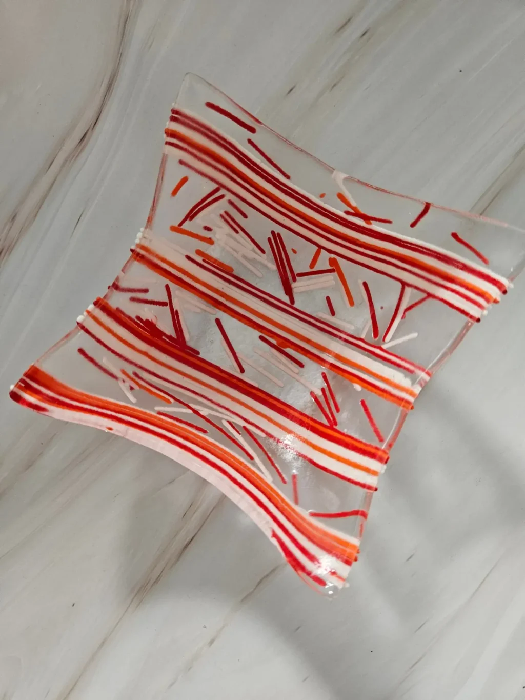 "Peppermint Sticks" Bowl 4-1/2" Square - Image 2