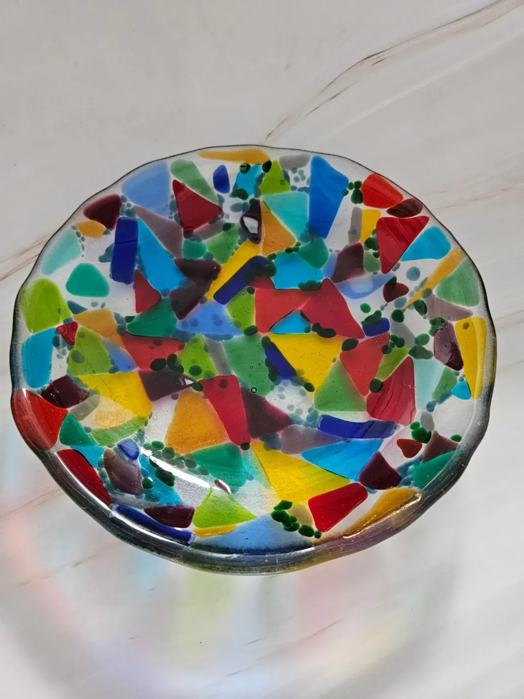 "Carnival Colors" Mosaic-Style Bowl 8" Round - Image 2