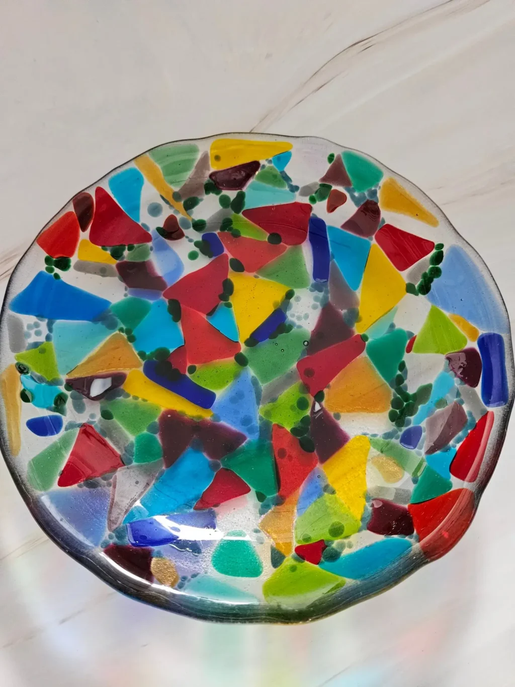 "Carnival Colors" Mosaic-Style Bowl 8" Round - Image 3