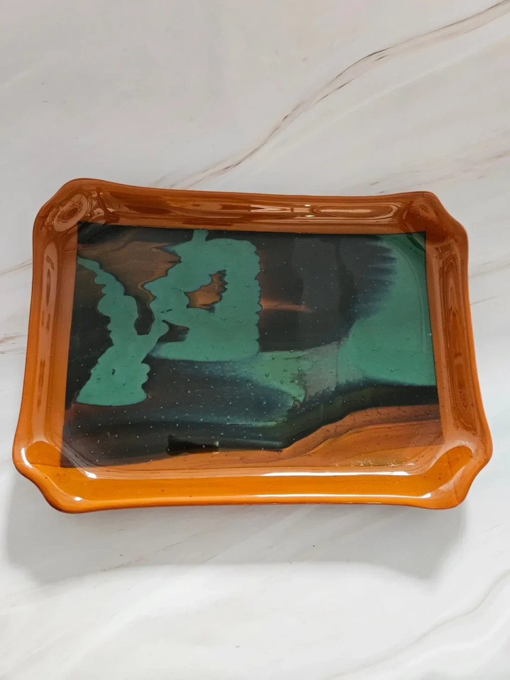 “Desert Mirage” Tray 8″ x 11″ - Fused Glass