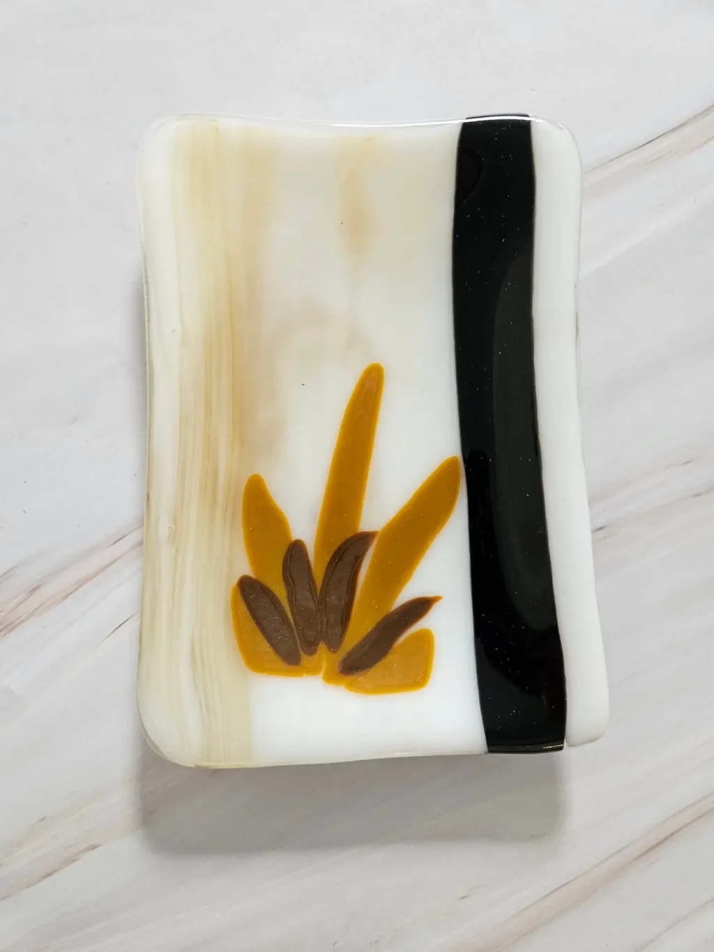 “Garden Bloom” Small Dish 4″ x 6″ - Fused Glass