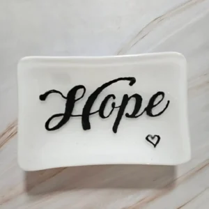 “Whisper of Hope” Small Dish 4″ x 6″ - Fused Glass