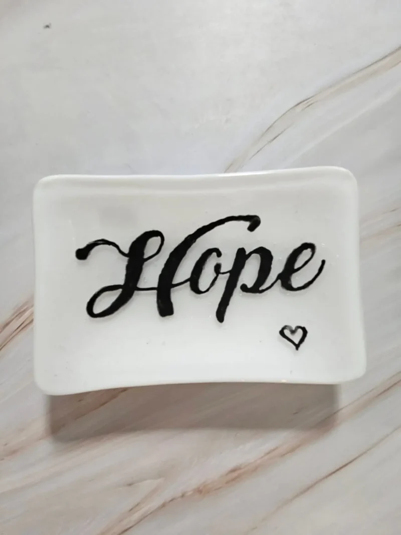 “Whisper of Hope” Small Dish 4″ x 6″ - Fused Glass