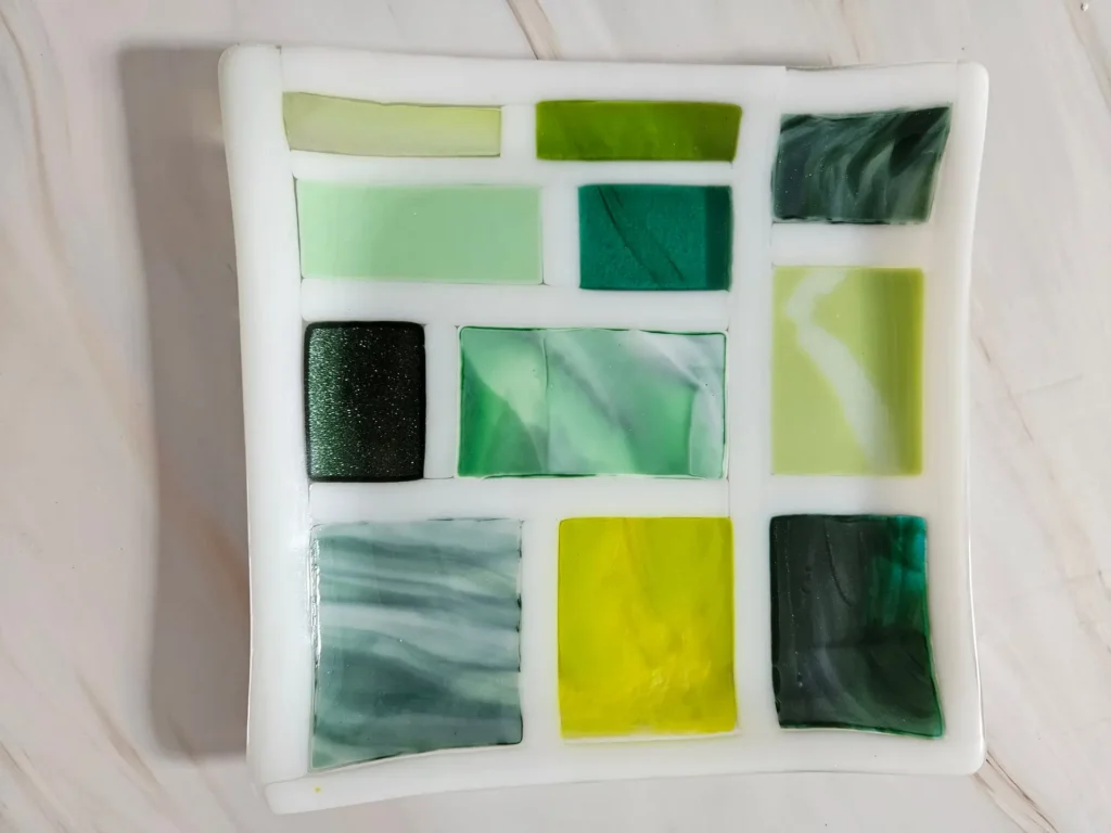 "Verdant Patchwork" Plate 8" x 8" - Image 2