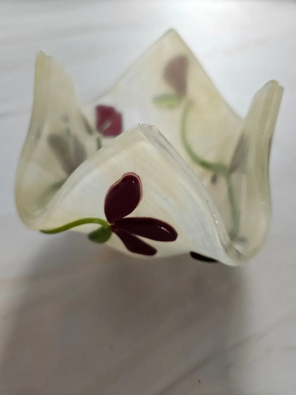 "Gentle Blooms" Votive Candle Holder 4" x 4" x 3" H - Image 2