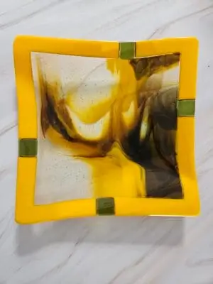 "Lemon Swirl" Square Plate 11" x 11" - Image 2