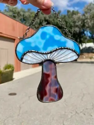 Blue Motte Stained Glass Mushroom - Image 2