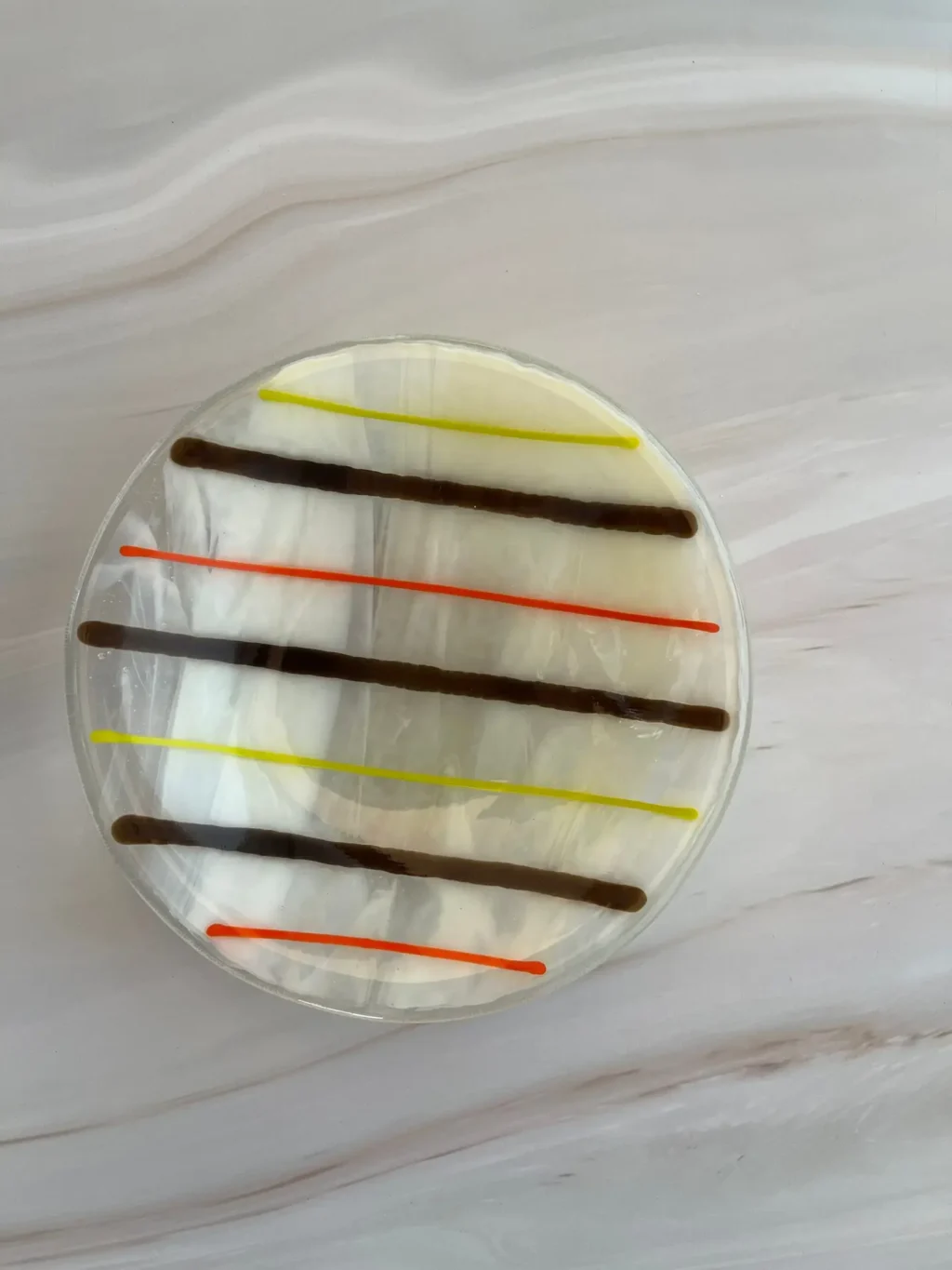 Small Striped Dish 5″ Round - Fused Glass