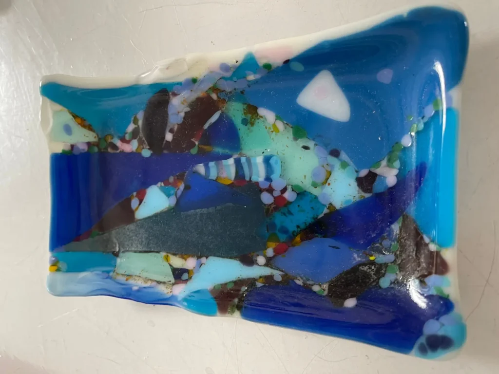 Multi-Color Tray 5″ x 8″ - Fused Glass