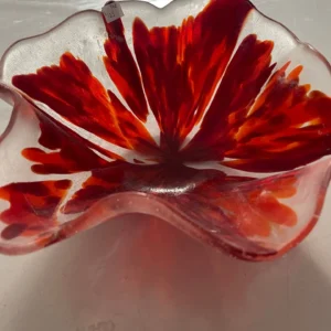 “Flamenco Bloom” Fluted Bowl 10″ - Fused Glass