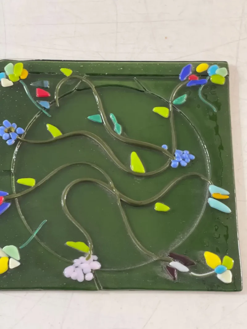 Flowing Flowers 8″ x 8″ - Fused Glass