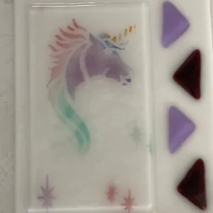 Whimsical Unicorn 6″ x 8″ - Fused Glass