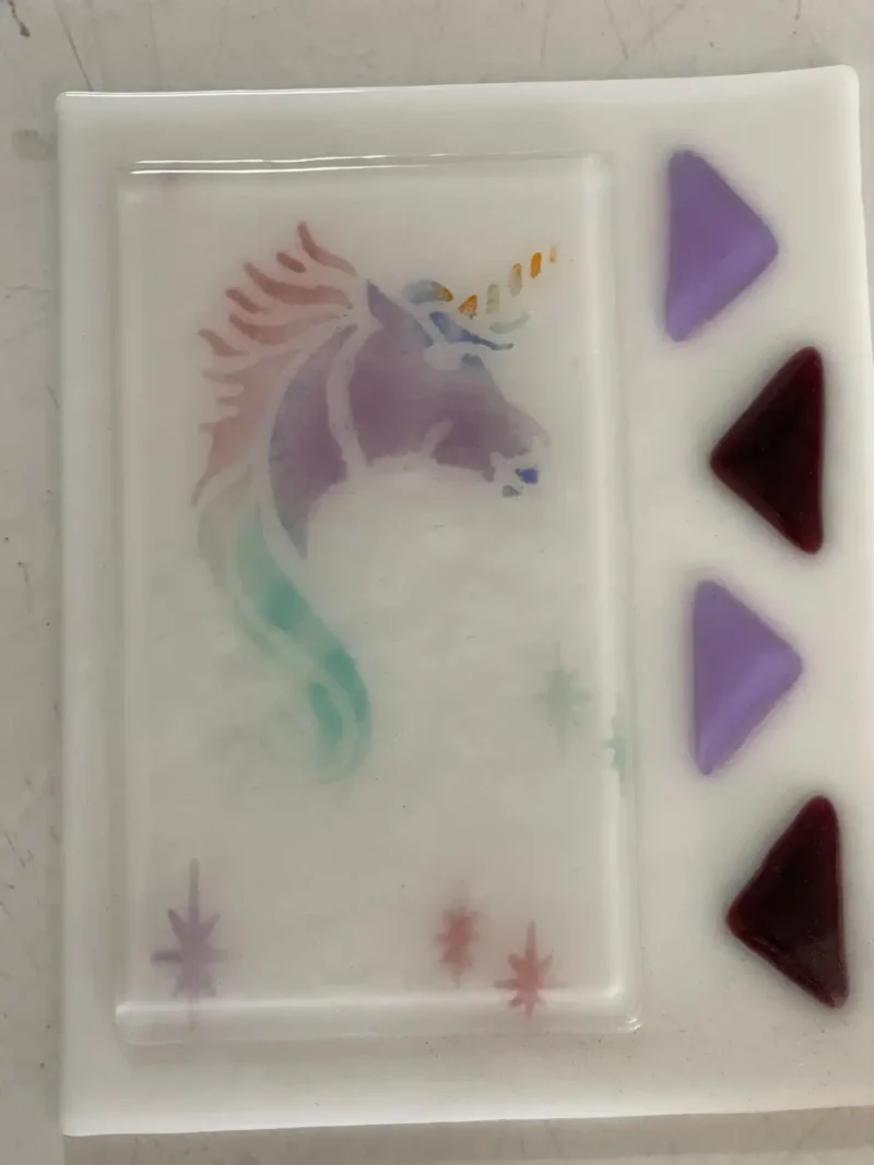 Whimsical Unicorn 6″ x 8″ - Fused Glass