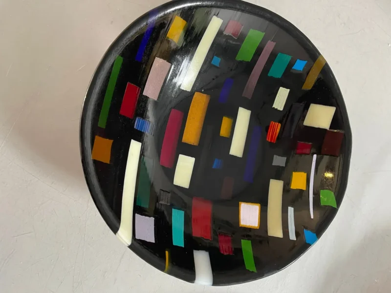 “Jazz in Glass” 11″ Bowl - Fused Glass