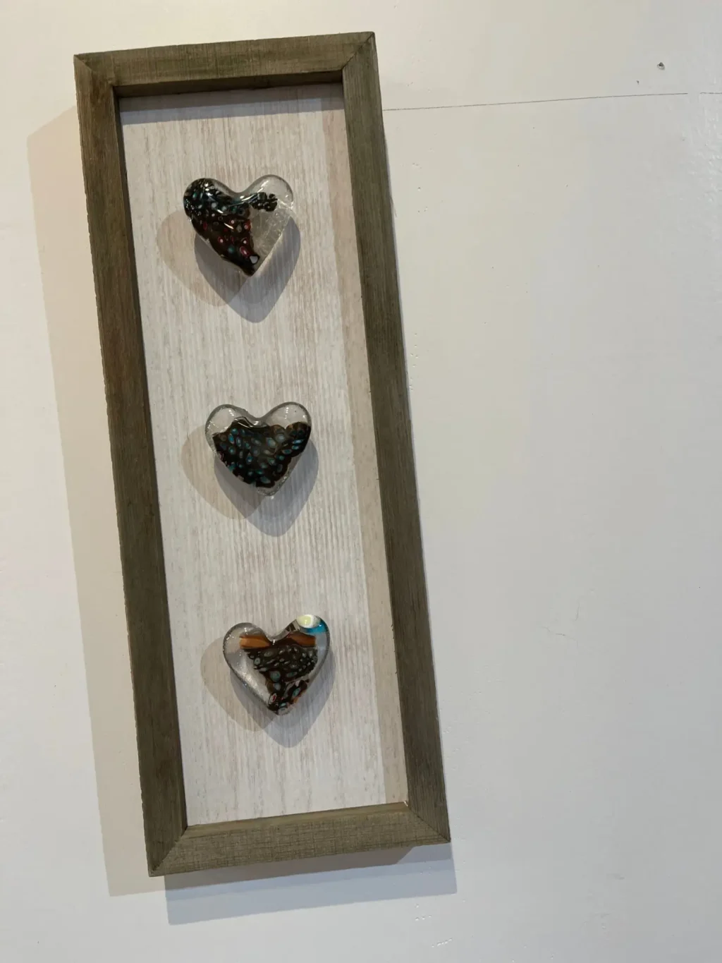 “Triptych of Affection” 5-1/2″ x 15″ - Fused Glass