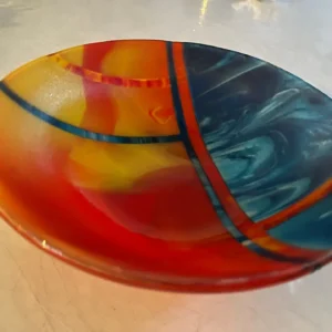 Sunrise Sunset Bowl 10″ Round - Fused Glass