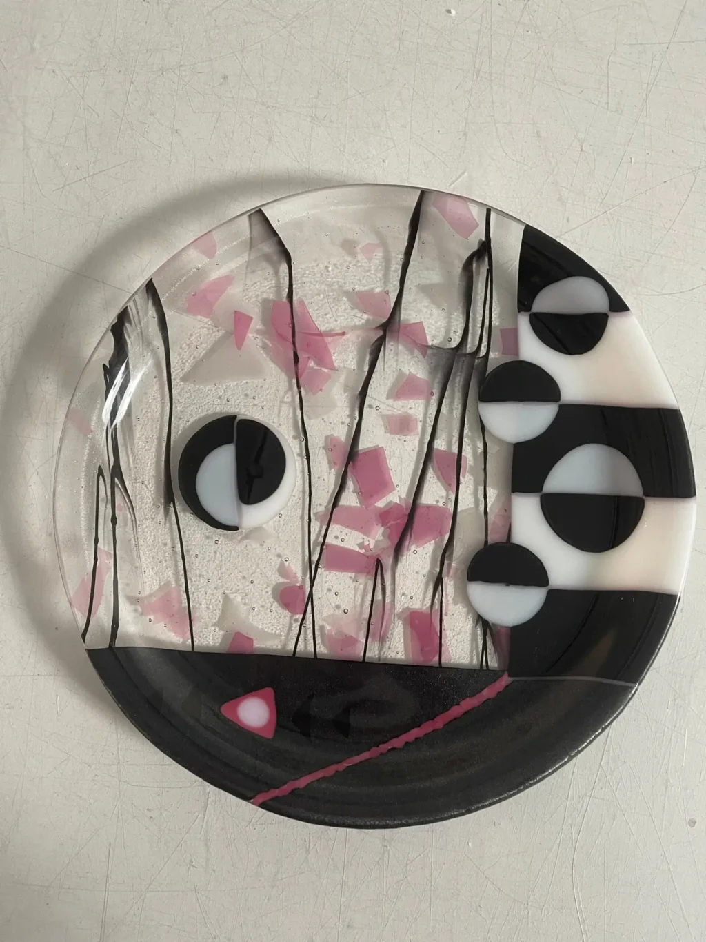 "Monochrome Melody" 12" Round Plate - Image 2