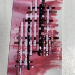 Crimson Weave - Fused Glass