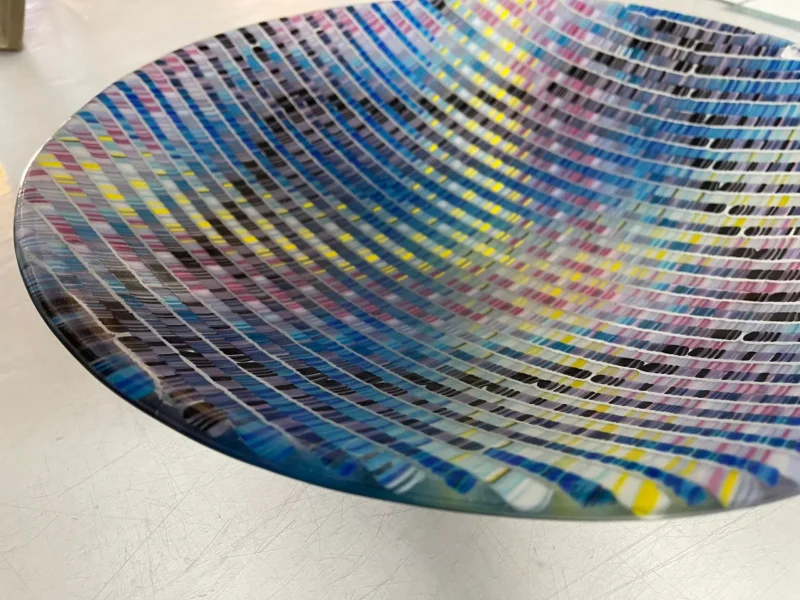 "Pixelated Prism" Bowl 16" Round - Image 2