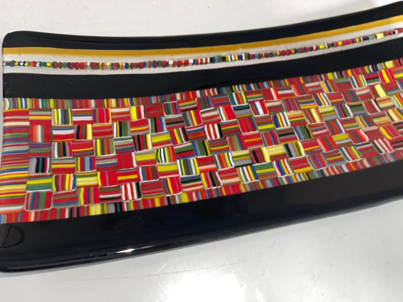 “Global Mosaic” 14″ x 7″ Tray - Fused Glass