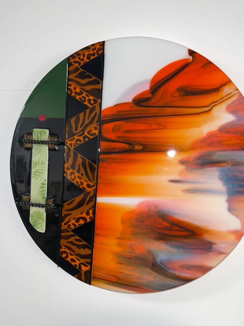 “Sunset Mirage” Wall Art 16″ Round - Fused Glass