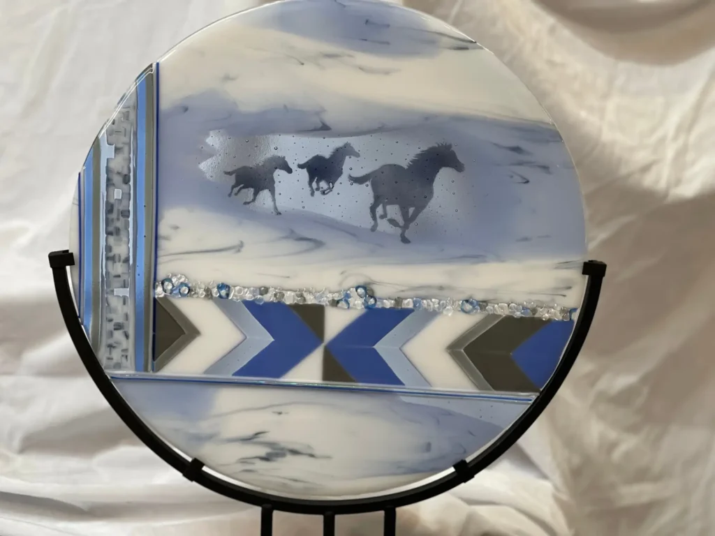 Whispers of the Wild 16″ Round - Fused Glass