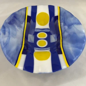 “Sunny Skies Ahead” 12″ Bowl - Fused Glass