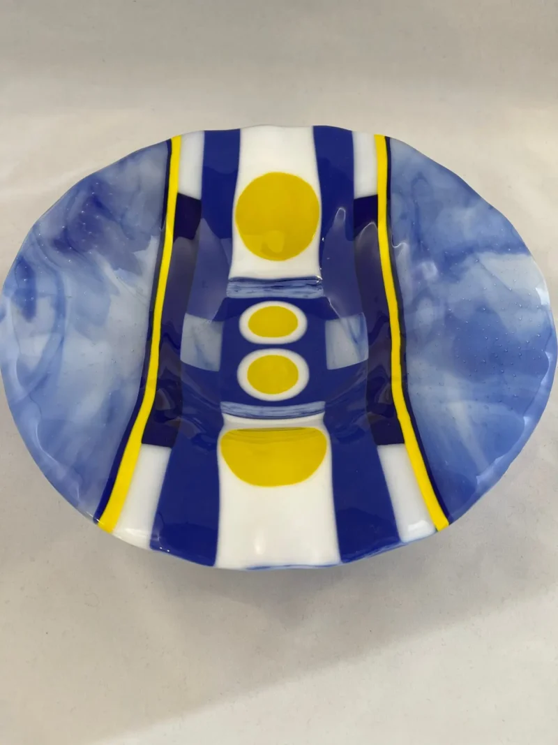 “Sunny Skies Ahead” 12″ Bowl - Fused Glass