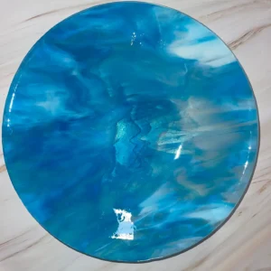 “Swirl of Dreams” 14-1/2″ Round Bowl - Fused Glass