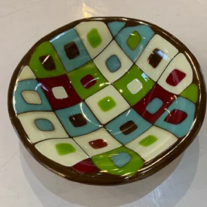 Mosaic Harmony Serving Bowl - Fused Glass