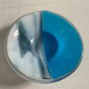 “The Great Divide” Small Bowl 4″ Round - Fused Glass