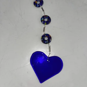 “Cobalt Rhapsody Pendant” – 3″ Wide 11″ Length - Fused Glass