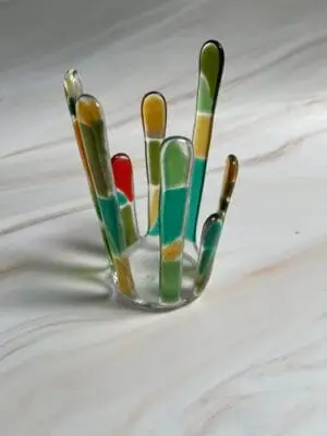 "Retro Blades" Candle Holder 4" x 4" - Image 3