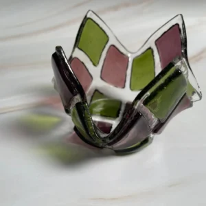 “Spring Blossom” Votive Candle Holder 4″ x 4″ - Stained Glass