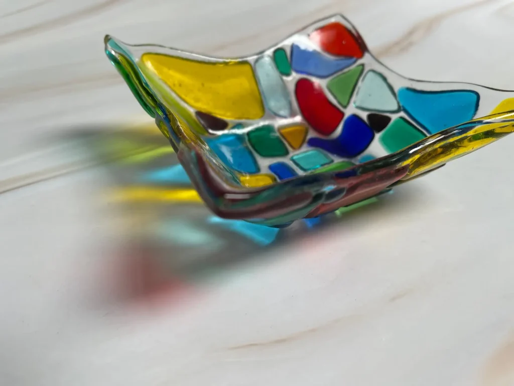 "Harlequin Prism" Small Dish 6" x 6" - Image 3