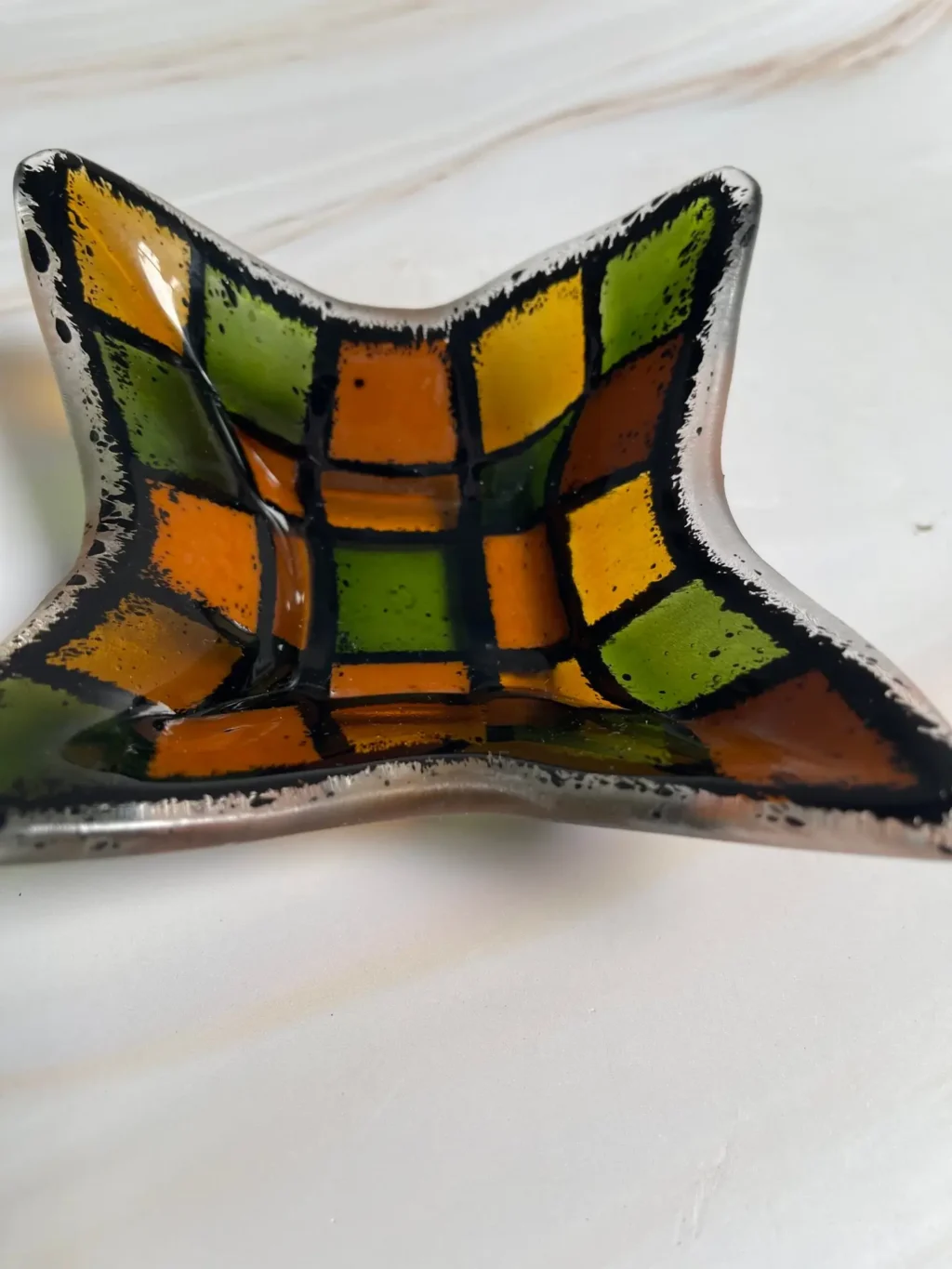 "Sunset Mosaic" Small Dish 6" x 6" - Image 3