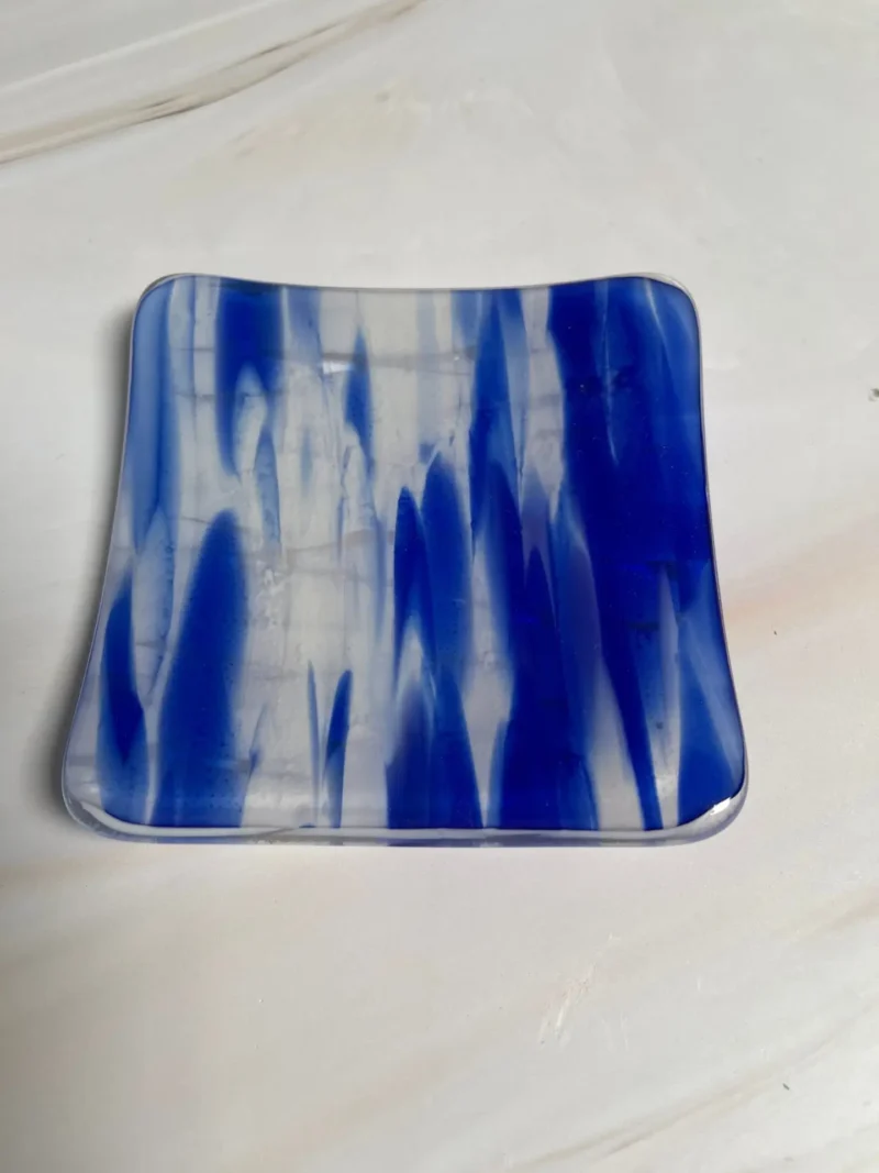 “Ocean Rhapsody” Small Dish 4″ x 4″ - Fused Glass