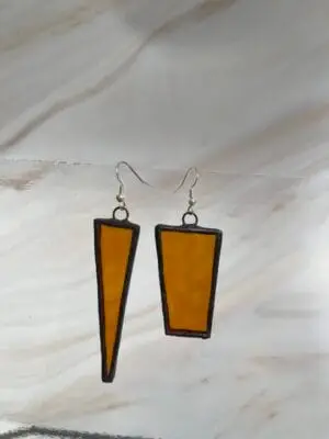 Transparent Orange Earrings 1 1/2" & 2 1/2"