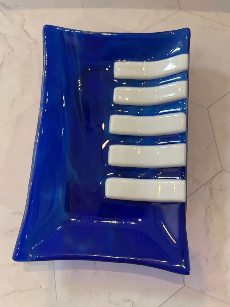 “Cascade Serenade” Small Dish 5-1/2″ x 3-1/2″ - Fused Glass