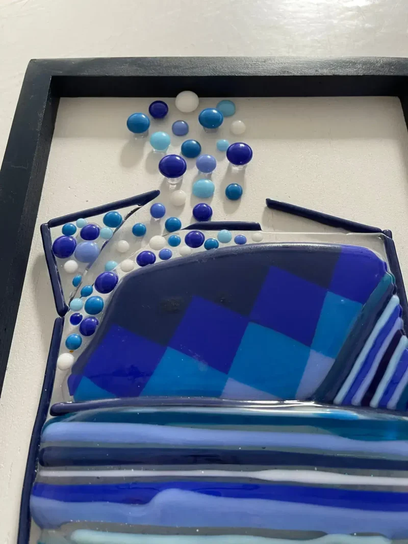 "Blue Mosaic Splendor" Framed Wall Art 10"x 12" - Image 2