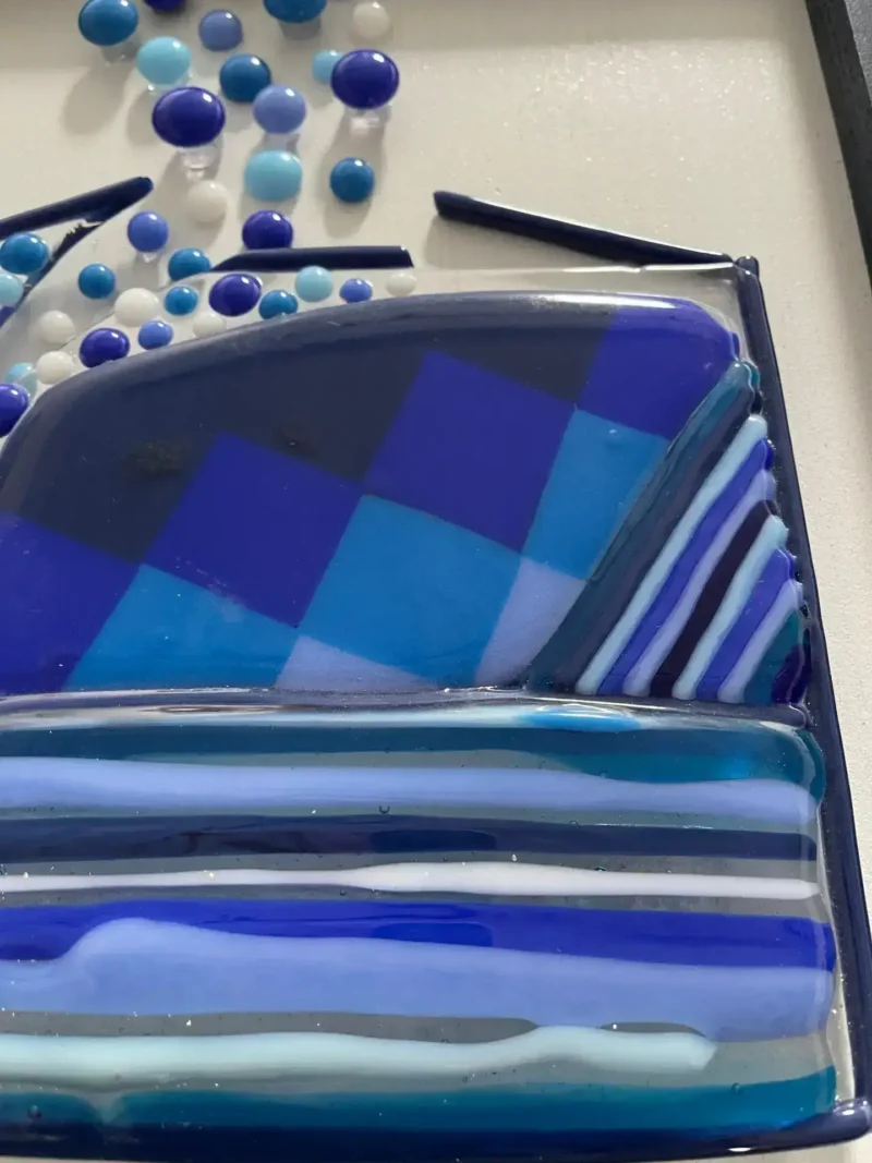 "Blue Mosaic Splendor" Framed Wall Art 10"x 12" - Image 4