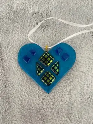 "Cosmic Harmony" Heart Ornament 3-1/2" x 3"