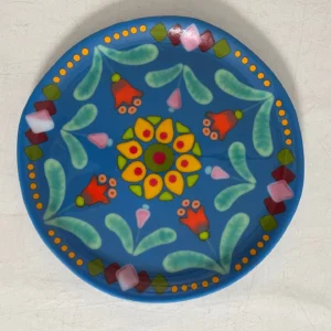 “Garden Fiesta” Platter 13″ Round - Fused Glass